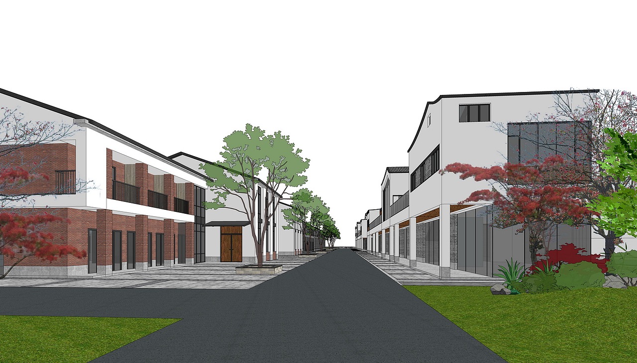 中式纪念馆商业街SU模型下载（图ZMjcxODk2MDA4） - 建筑设计 - 站酷设计师素模网原创素材 - 站酷ZCOOL