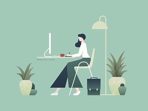 扁平风矢量插画配色练习