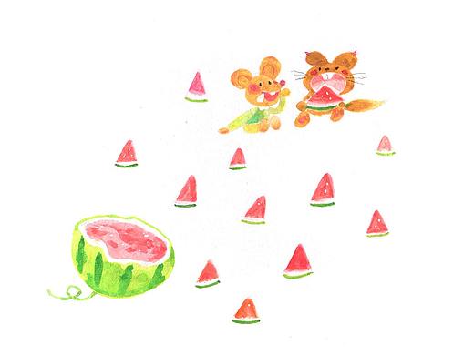 再见啦夏天，再见西瓜|水彩插画组图