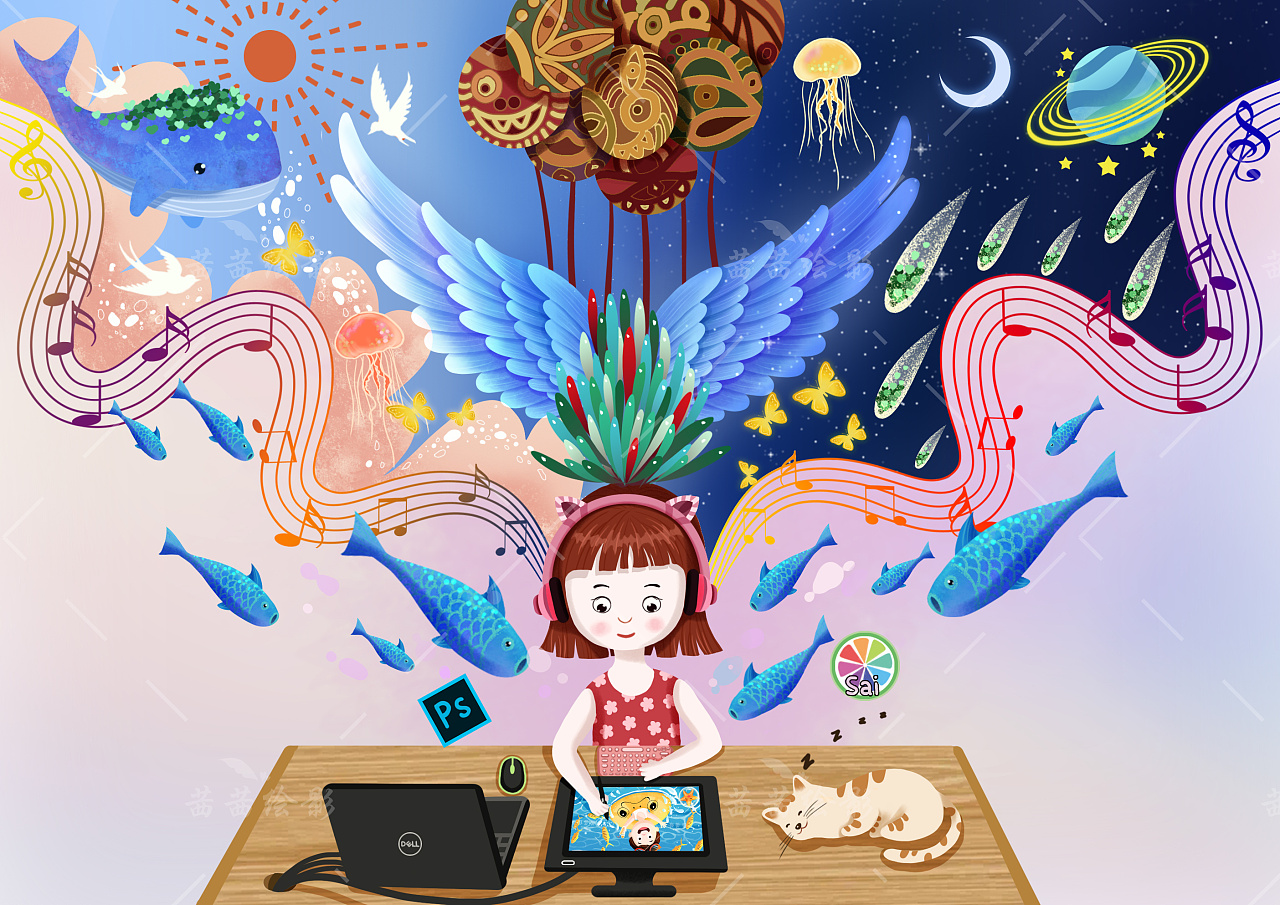 热爱画画|插画|创作习作|茜茜绘影 - 原创作品 - 站酷 (zcool)