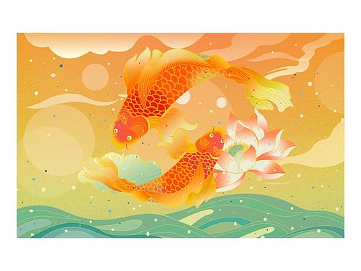《国潮插画-新年锦鲤》