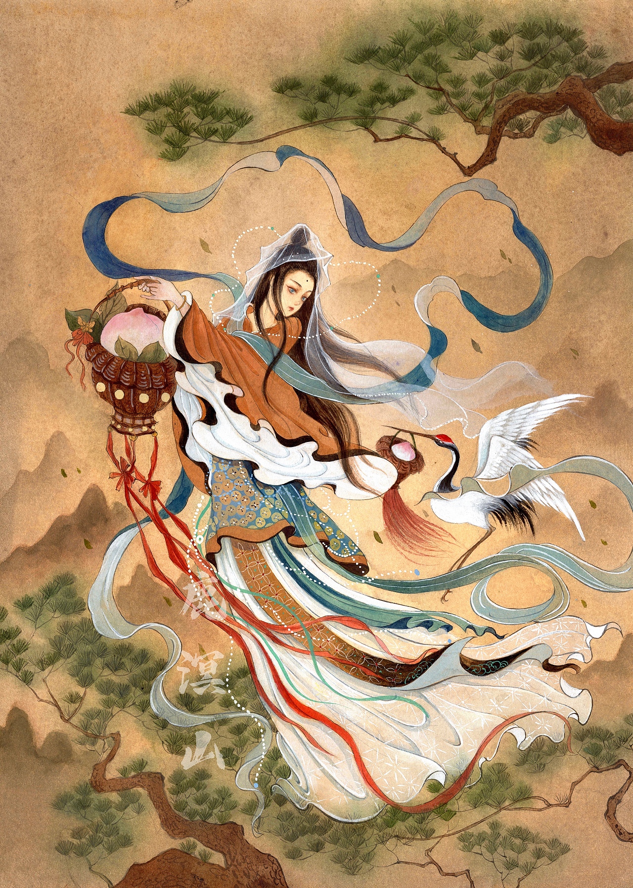 手绘中国神话女神图鉴（图ZMjkxODIzODY0） - 商业插画 - 站酷设计师鹿溟山原创素材 - 站酷ZCOOL