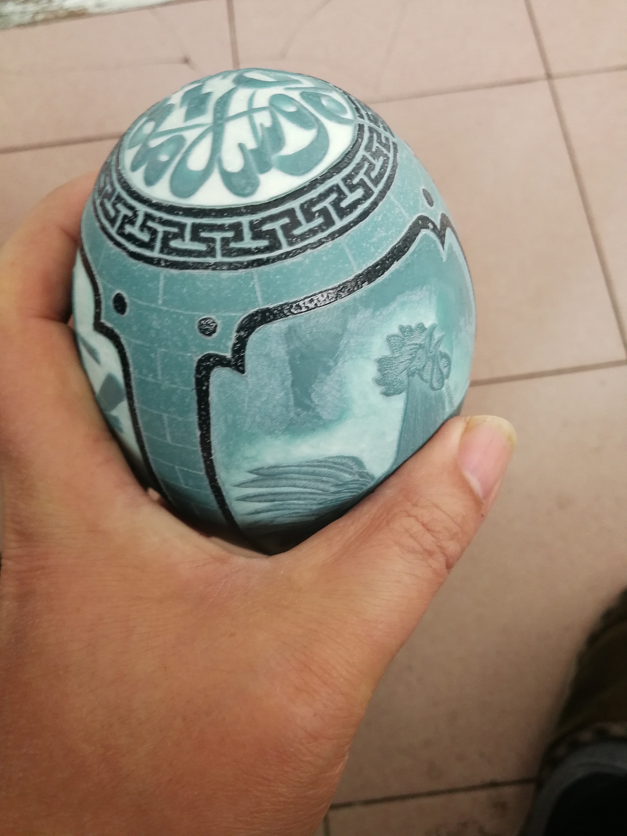 鸸鹋蛋雕生肖全家福