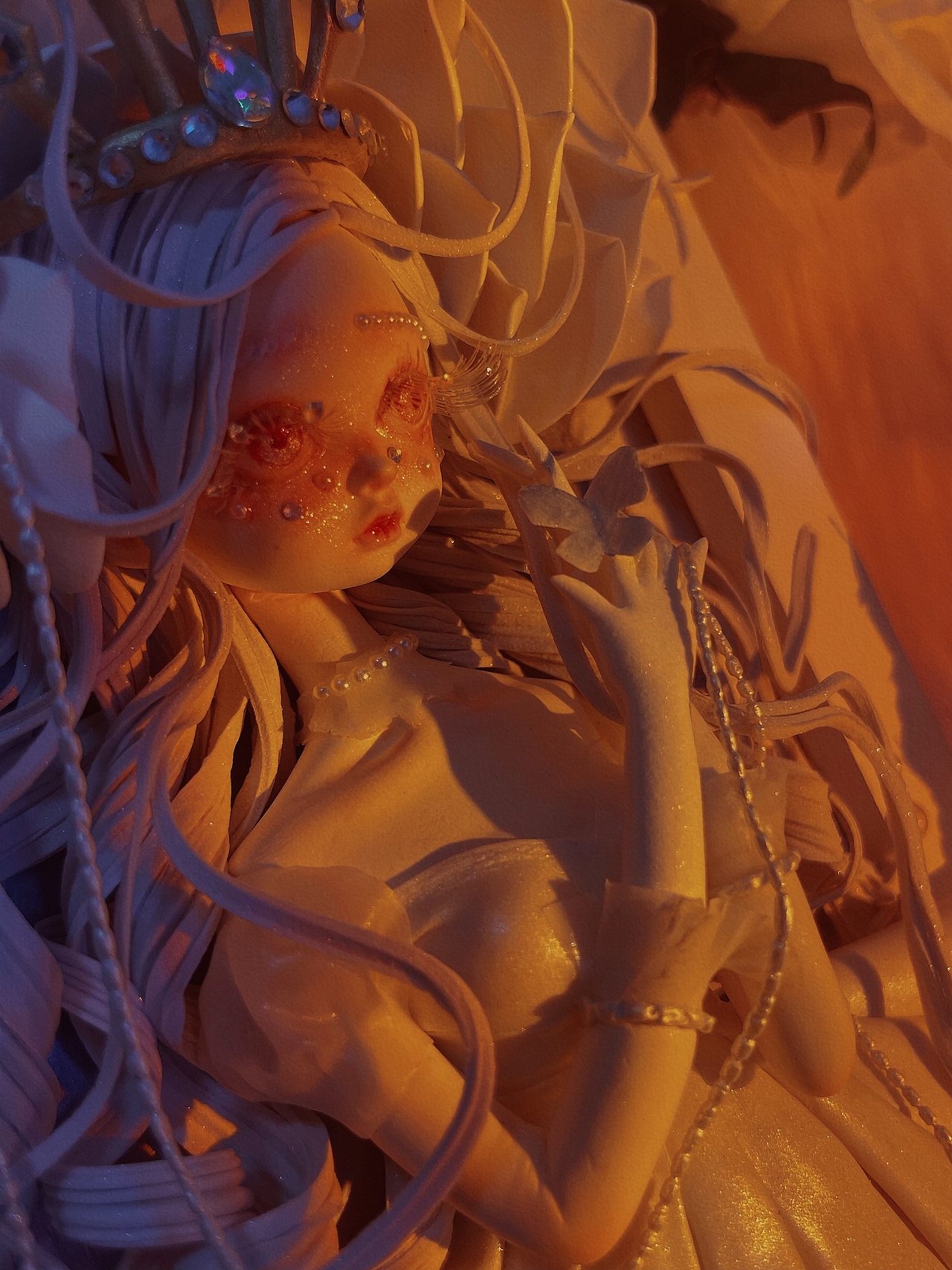 原创粘土作品—花中美人系列之《栀子之殇》