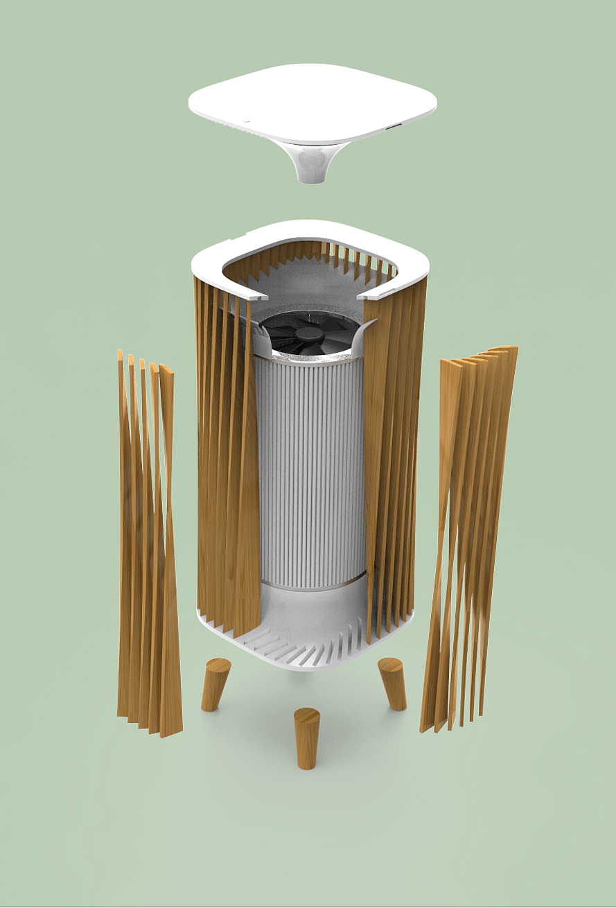 竹材应用----空气净化器（图ZMjY3NDM2NjE2） - 生活用品 - 站酷设计师张小舟原创素材 - 站酷ZCOOL