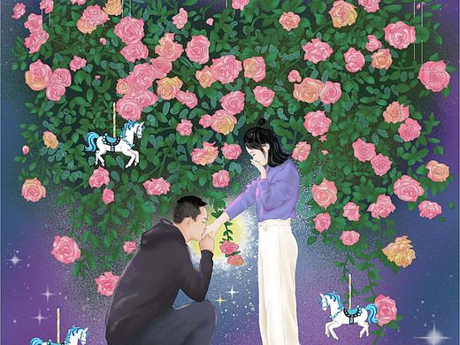 花语插画系列——蔷薇花