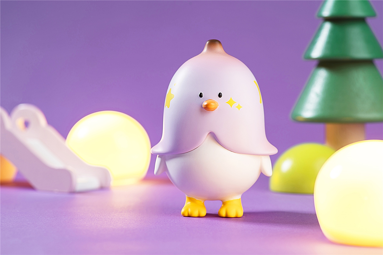 guguduck蕉绿鸭紫色夜空限定手办拍摄