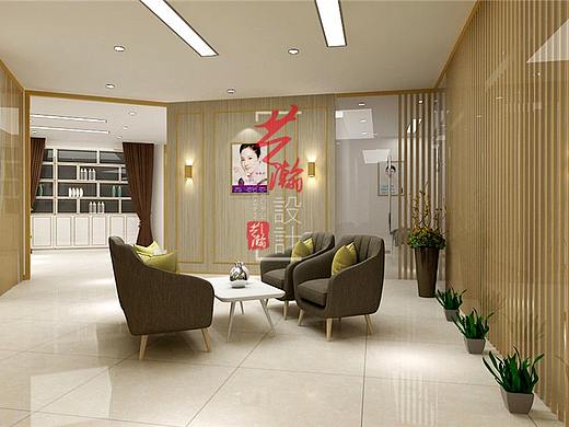 美容院效果图设计化妆品店铺装修设计美甲美发店效果图