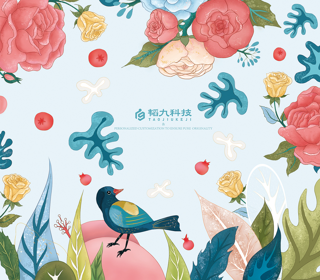 墨红玫瑰——包装插画（图ZMTg4NTUyNjQ4） - 商业插画 - 站酷设计师韬九科技原创素材 - 站酷ZCOOL