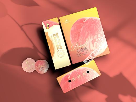 ｛原创｝水蜜桃🍑水果食品礼盒手绘插画包装设计