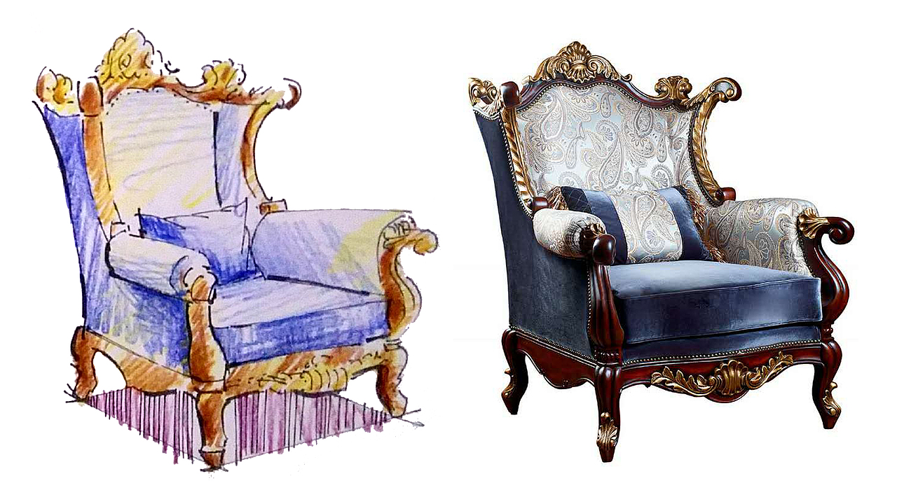 手绘家具快速表现(内附实景图参照)