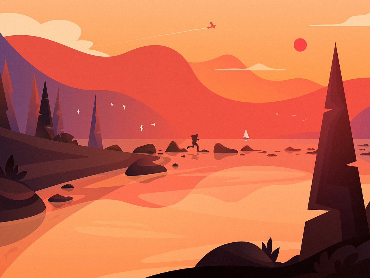 旅行 风景 插画