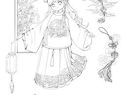 梅花古風(fēng)貼紙?jiān)O(shè)計(jì)