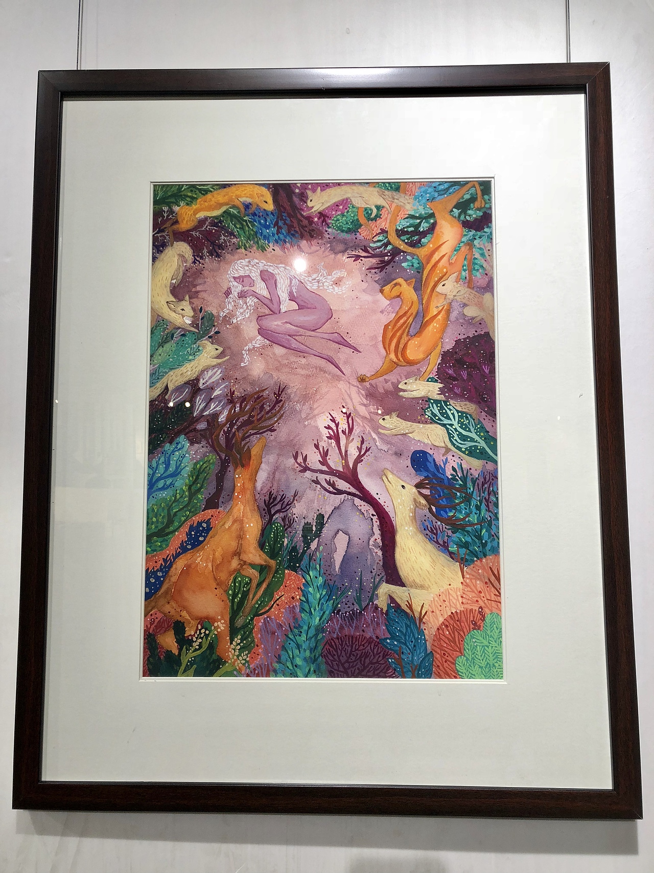 手绘水彩水粉插画装饰画《山鬼》