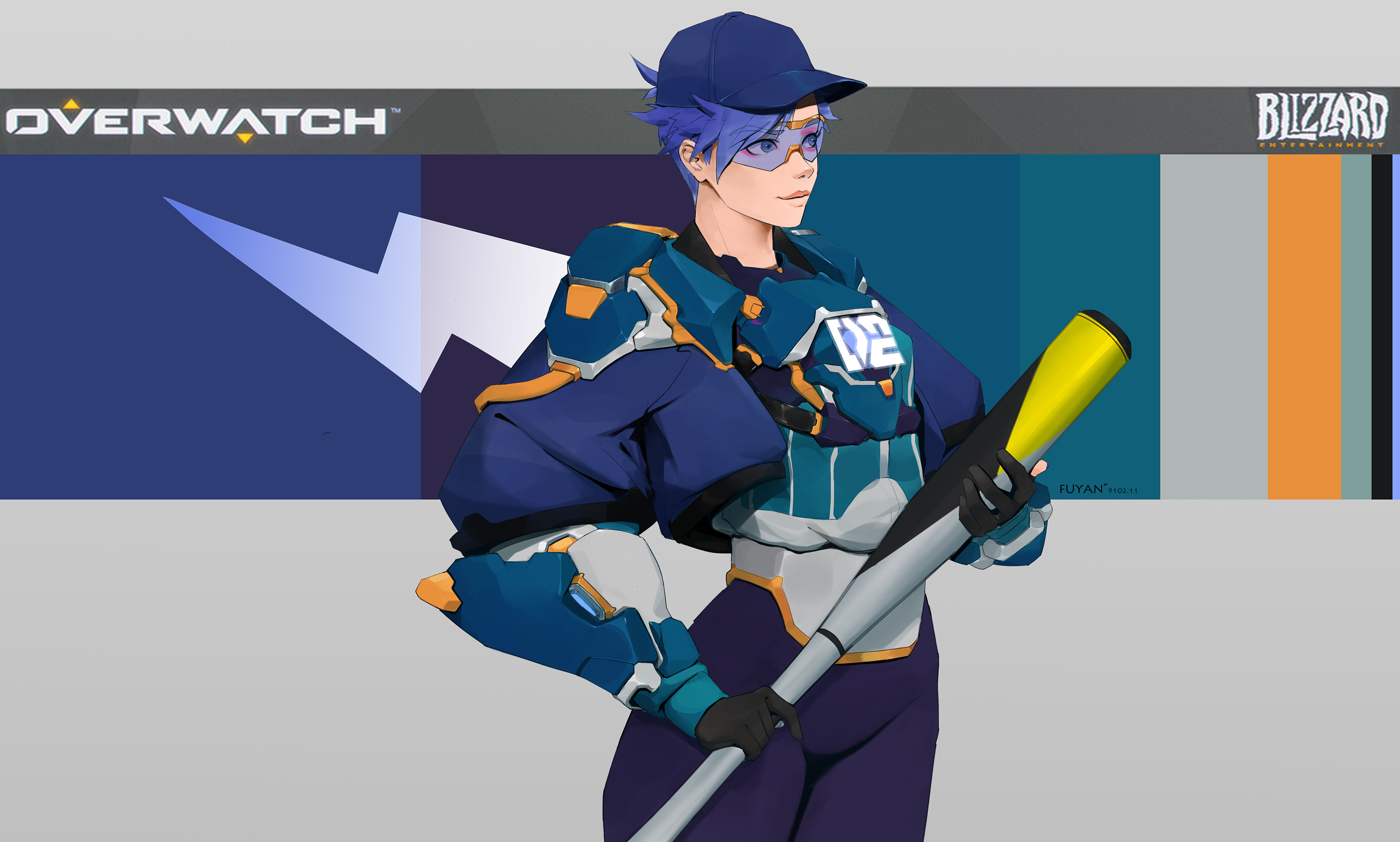 猎空 棒球选手|插画|游戏原画|fuyan负烟 - 原创作品 - 站酷 (zcool)