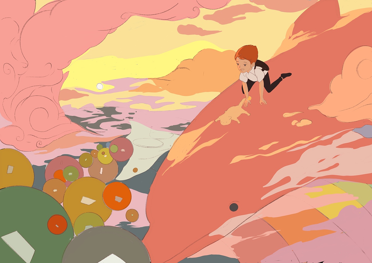 信件化为了云彩，撒在了天际（图ZMjYwMDIyMzA0） - 艺术插画 - 站酷设计师芊言猴zx原创素材 - 站酷ZCOOL