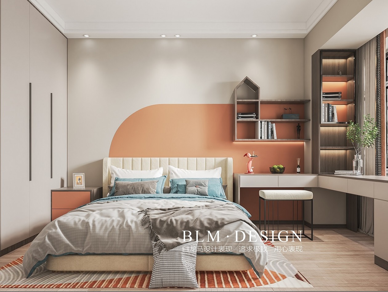 白龙马效果i图—现代卧室客厅