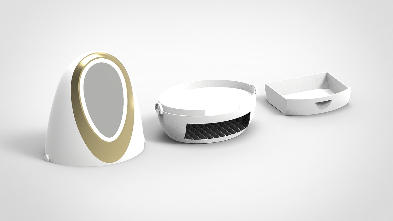 一款带环形补光灯的化妆盒