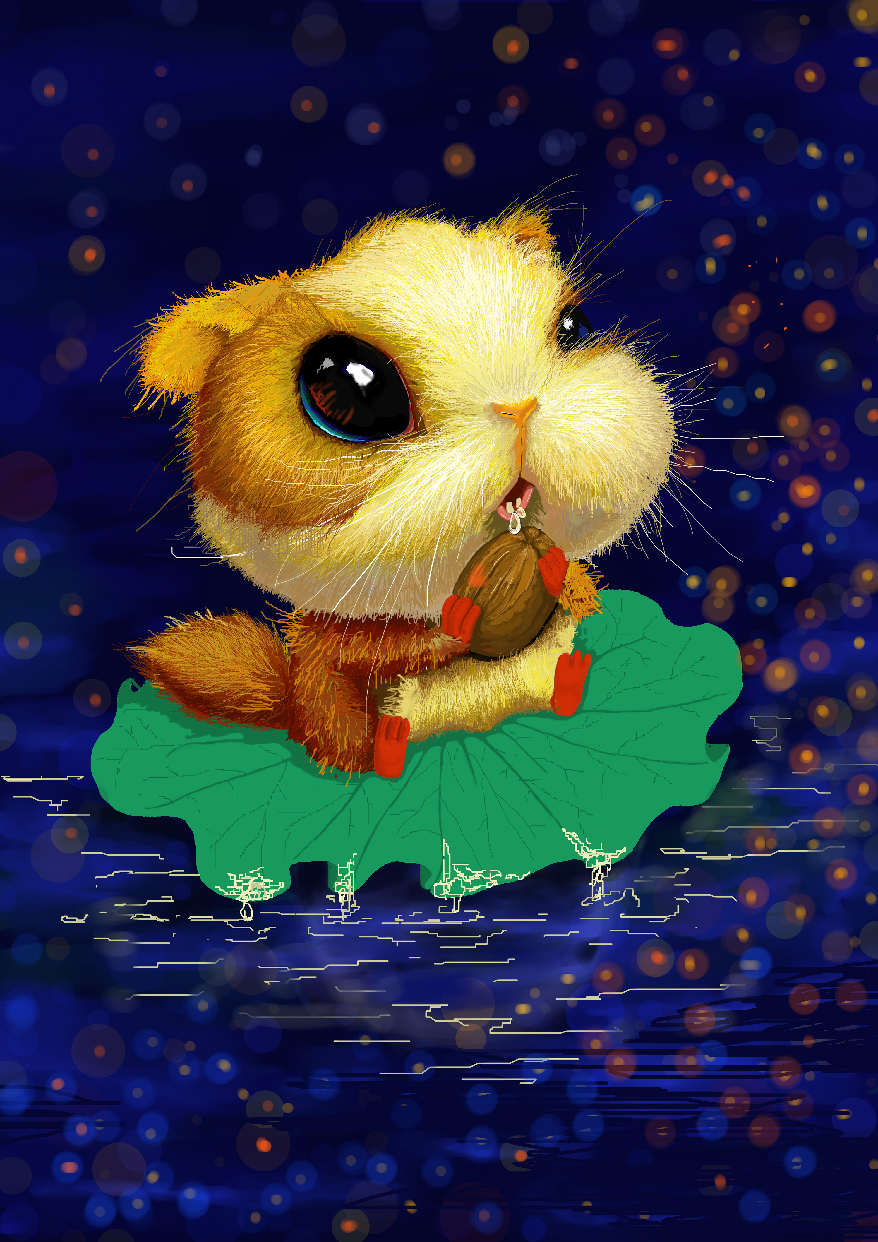 漂流的小松鼠|插画|商业插画|荣益840348060 - 原创作品 - 站酷