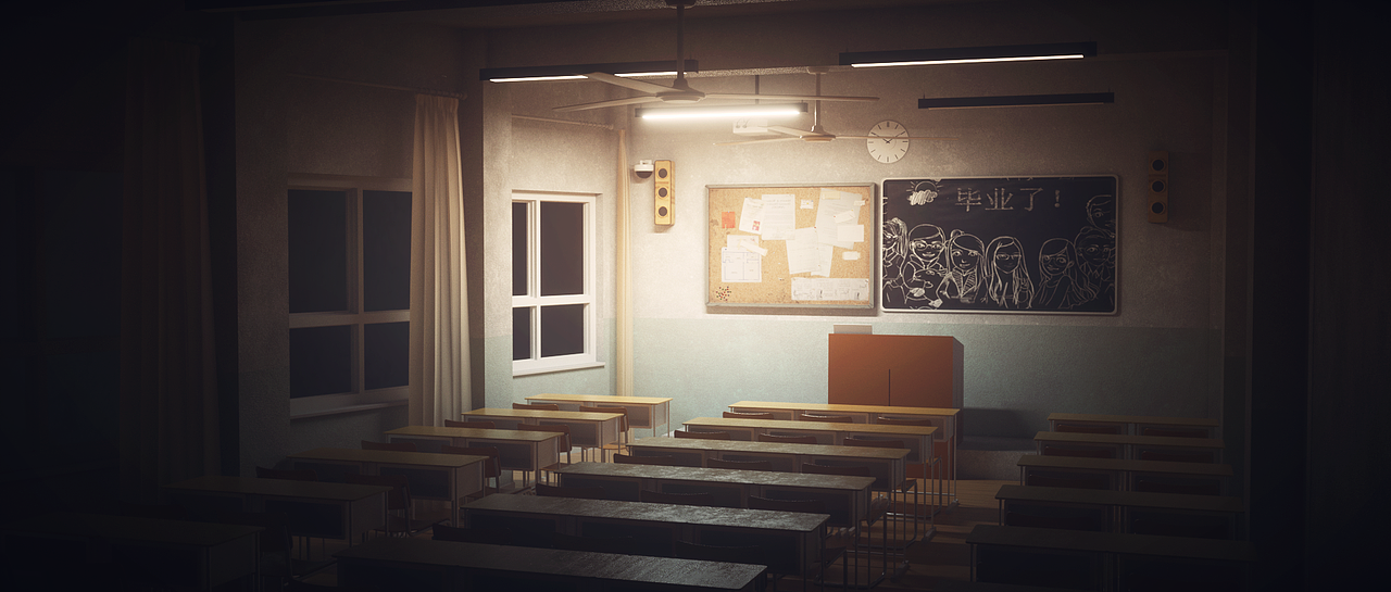 毕业季教室（图ZMjE3MjAyNDA0） - 其他三维 - 站酷设计师KONGCC_空惆怅原创素材 - 站酷ZCOOL