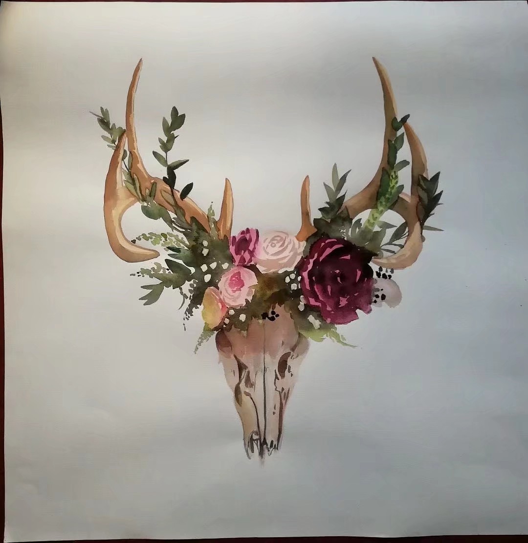 鹿（图ZMTAwOTQ4NTgw） - 绘画 - 站酷设计师米砂米砾原创素材 - 站酷ZCOOL