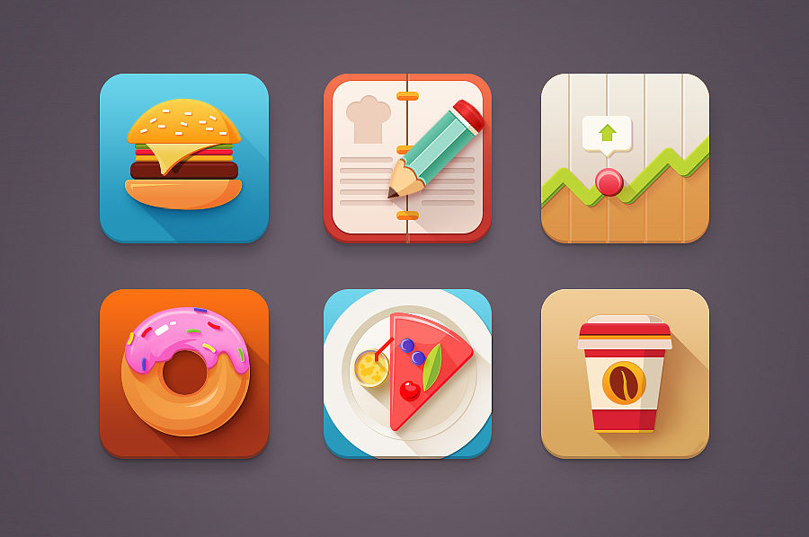 6个拟物图标（图ZNTcyNDI2Mjg=） - 图标 - 站酷设计师克里斯斯原创素材 - 站酷ZCOOL