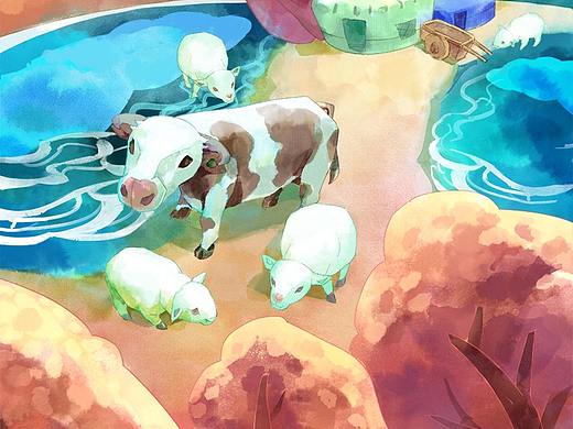 《白駿馬》（個(gè)人主頁-ZNDUxMTg3NjQ=） - 兒童插畫 - 站酷設(shè)計(jì)師沐染a原創(chuàng)素材 - 站酷ZCOOL