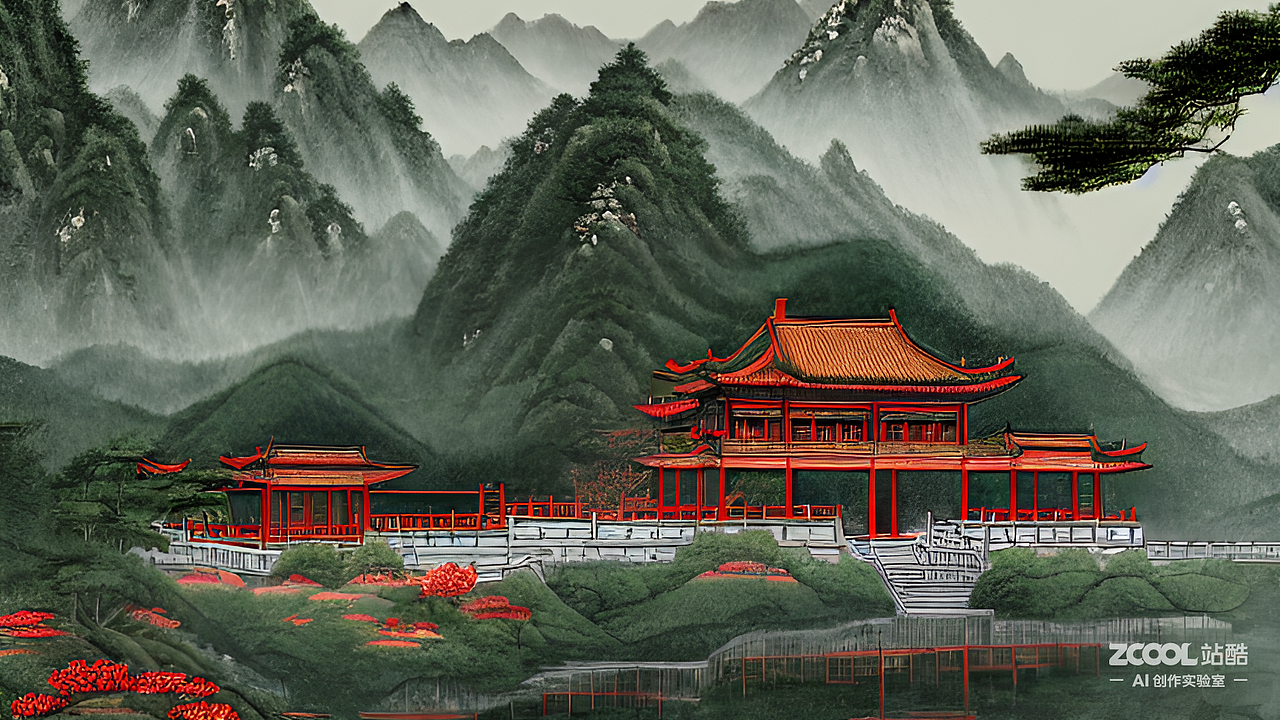 #AI创作实验室#山，水，凉亭，茶叶，森林（图ZMzIwOTc3OTcy） - AI作品 - 站酷设计师阿Joe呀原创素材 - 站酷ZCOOL