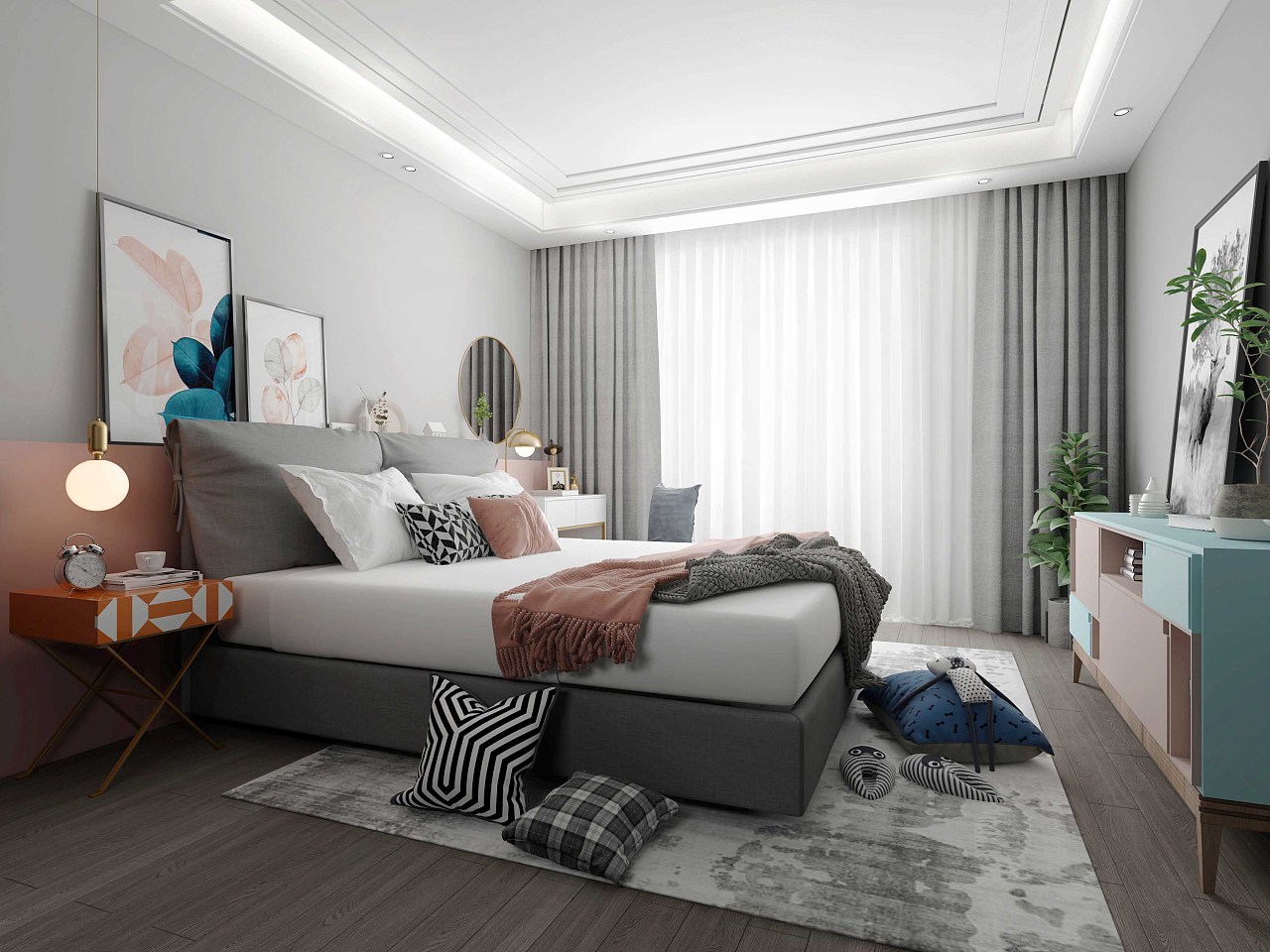 北欧风格卧室，简洁实用美观还很舒适|空间|家装设计|室内设计盈盈 - 原创作品 - 站酷 (ZCOOL)