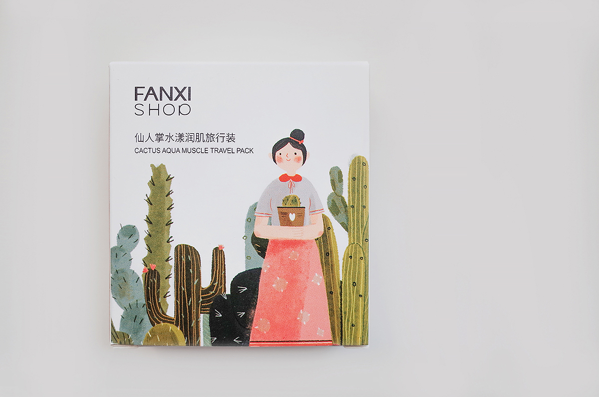 凡茜化妆品包装插画设计