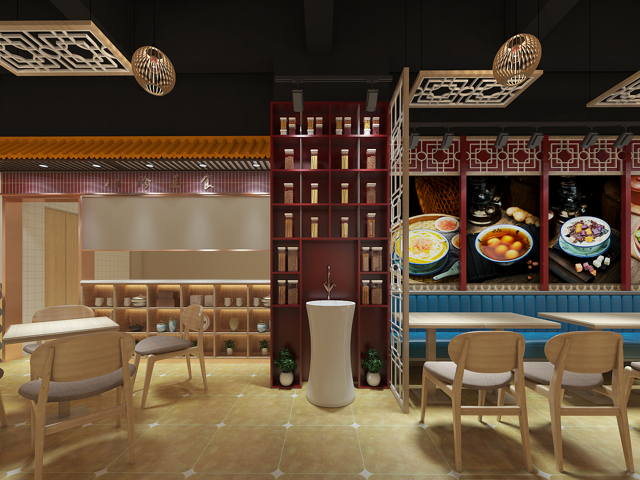 侨记甜品 广式甜品店 糖水铺 岭南风格 餐饮设计