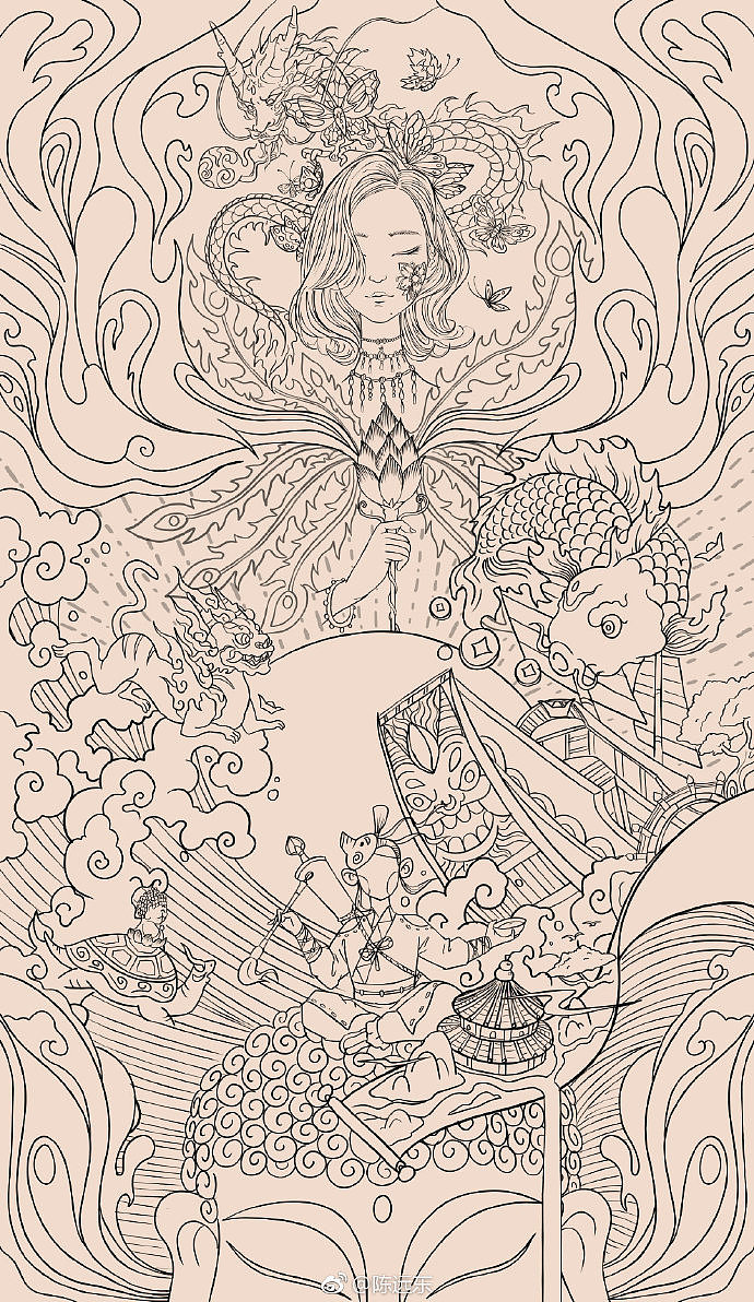 《诸事顺意图》新年贺图（图ZMTQxMDg3MzU2） - 商业插画 - 站酷设计师也斋原创素材 - 站酷ZCOOL