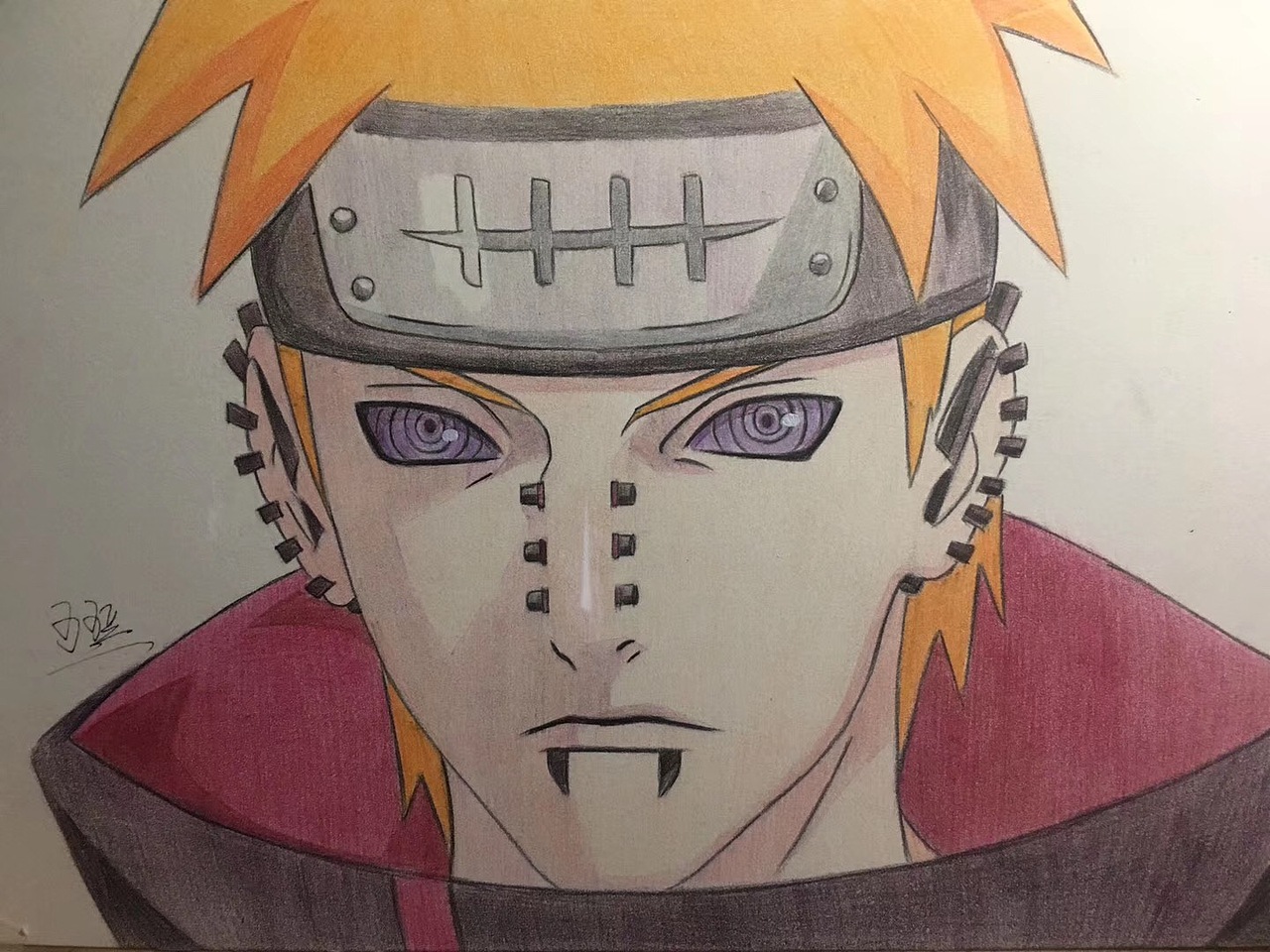 彩铅-火影忍者佩恩天道
