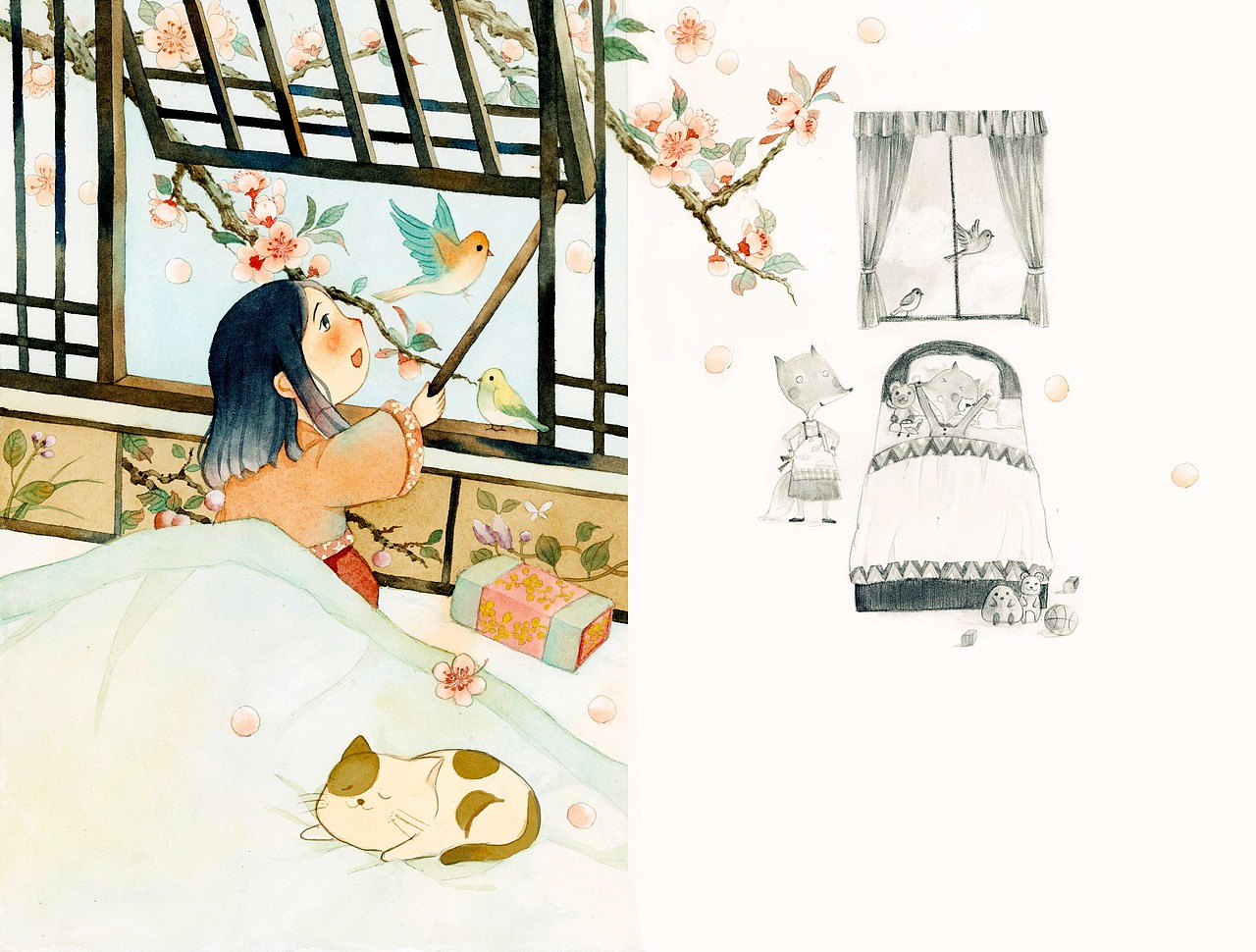 春晓 br>春眠不觉晓,处处闻啼鸟. br>夜来风雨声,花落知多少.