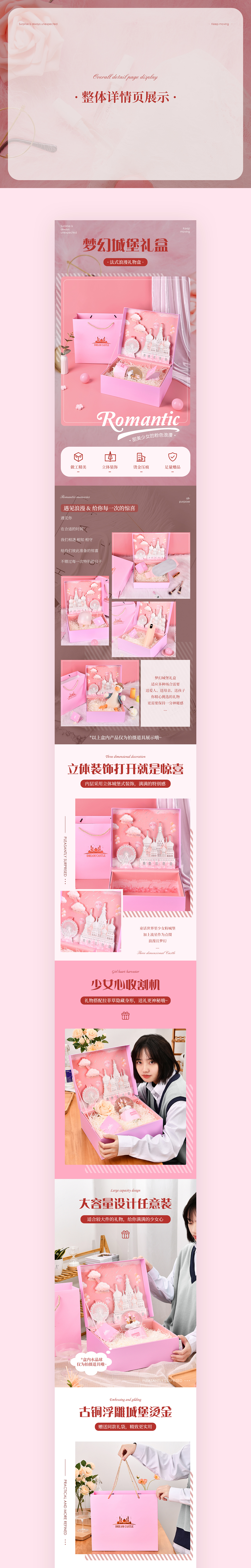 粉色礼品盒详情设计