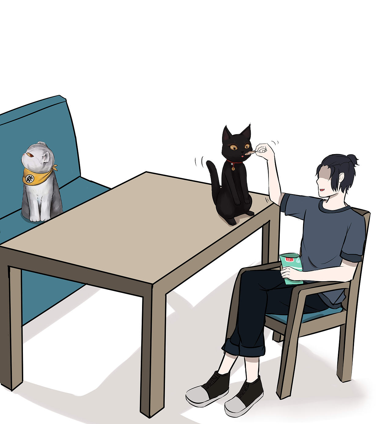 让猫听话的秘技（图ZOTE0NTY0MTY=） - 商业插画 - 站酷设计师喵弄原创素材 - 站酷ZCOOL