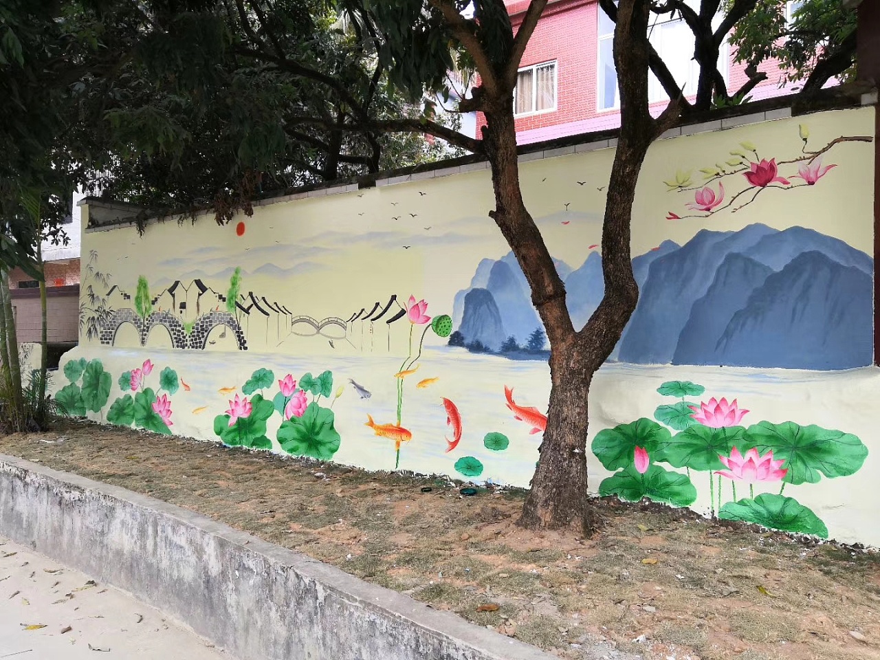 大涵村生态宜居环境墙体彩绘部分案例|插画|新锐潮流插画|华铭智墙绘