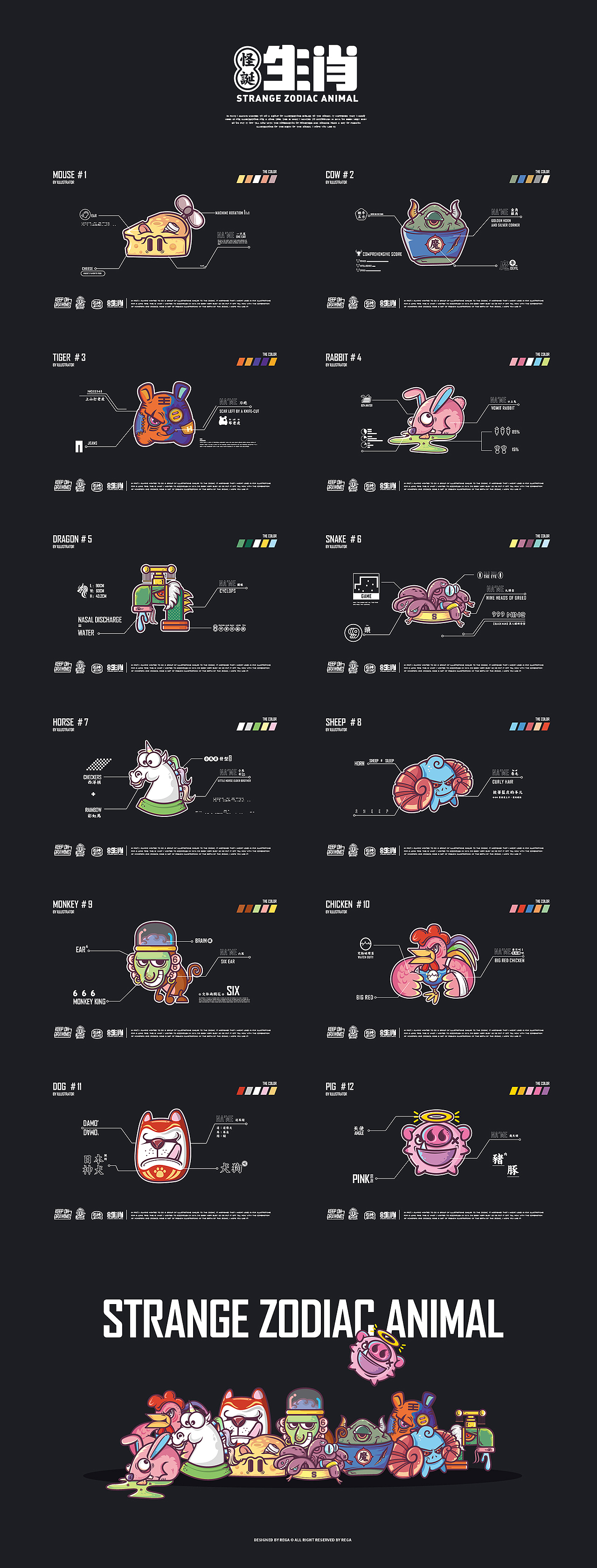 #2019年度作品总结#（图ZMTkxMjI3OTYw） - 商业插画 - 站酷设计师石神大叔Rega原创素材 - 站酷ZCOOL