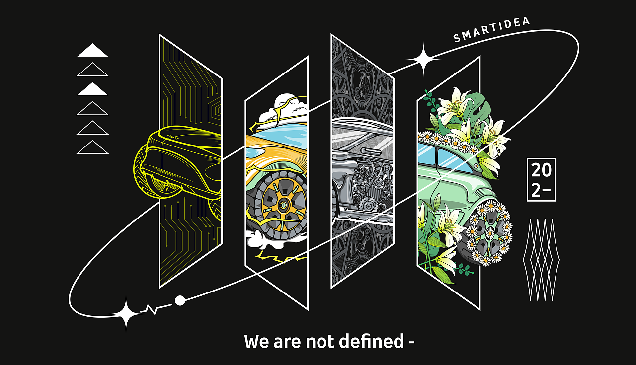 《穿越次元》潮流T恤插画（图ZMjU5NDI2ODQ4） - 图案 - 站酷设计师三三口原创素材 - 站酷ZCOOL