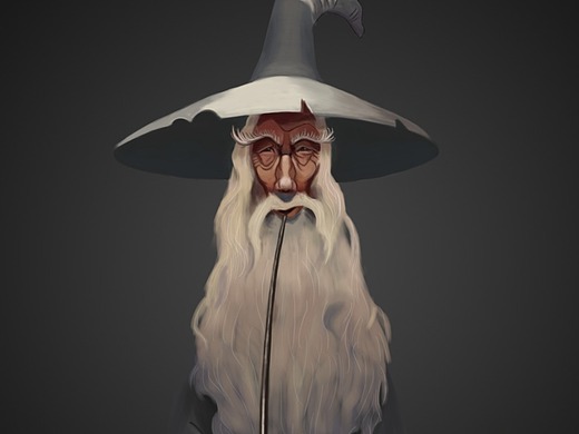 甘道夫 临摹画作插画-创作习作85044年前天猫童装秋天首页网页-电商