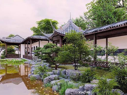 中式古典园林景观建筑表现，lumion10景观动画表现