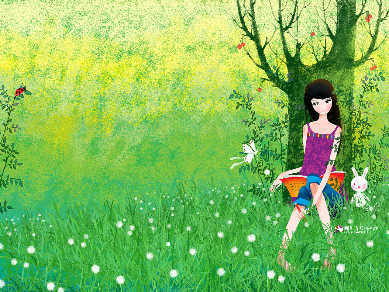 画儿晴天 唯美插画 壁纸插画 桌面插画 唯美壁纸 唯美浪漫小清新（图ZNjcyMzIzNzY=） - 商业插画 - 站酷设计师画儿晴天原创素材 - 站酷ZCOOL