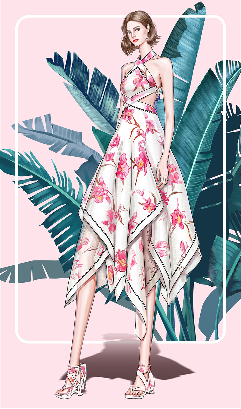 【恬静】时装插画 服装效果图