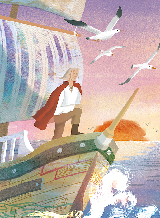 《鲁冰逊漂流记》书籍插画