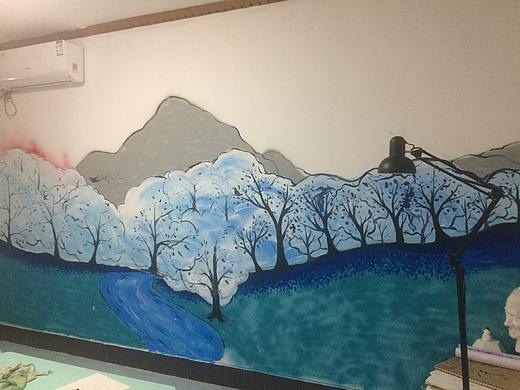 2小时完成丙烯浮世绘墙绘