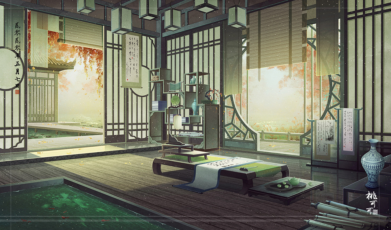 古风室内书房|插画|商业插画|桃可可可可 - 原创作品 - 站酷 (zcool)