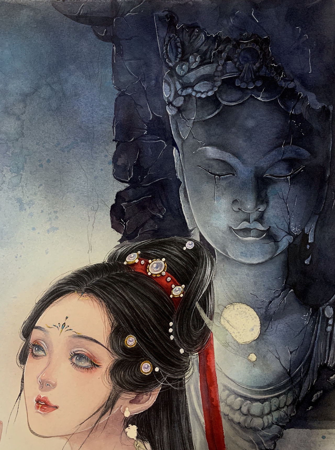 最近手绘的两个佛