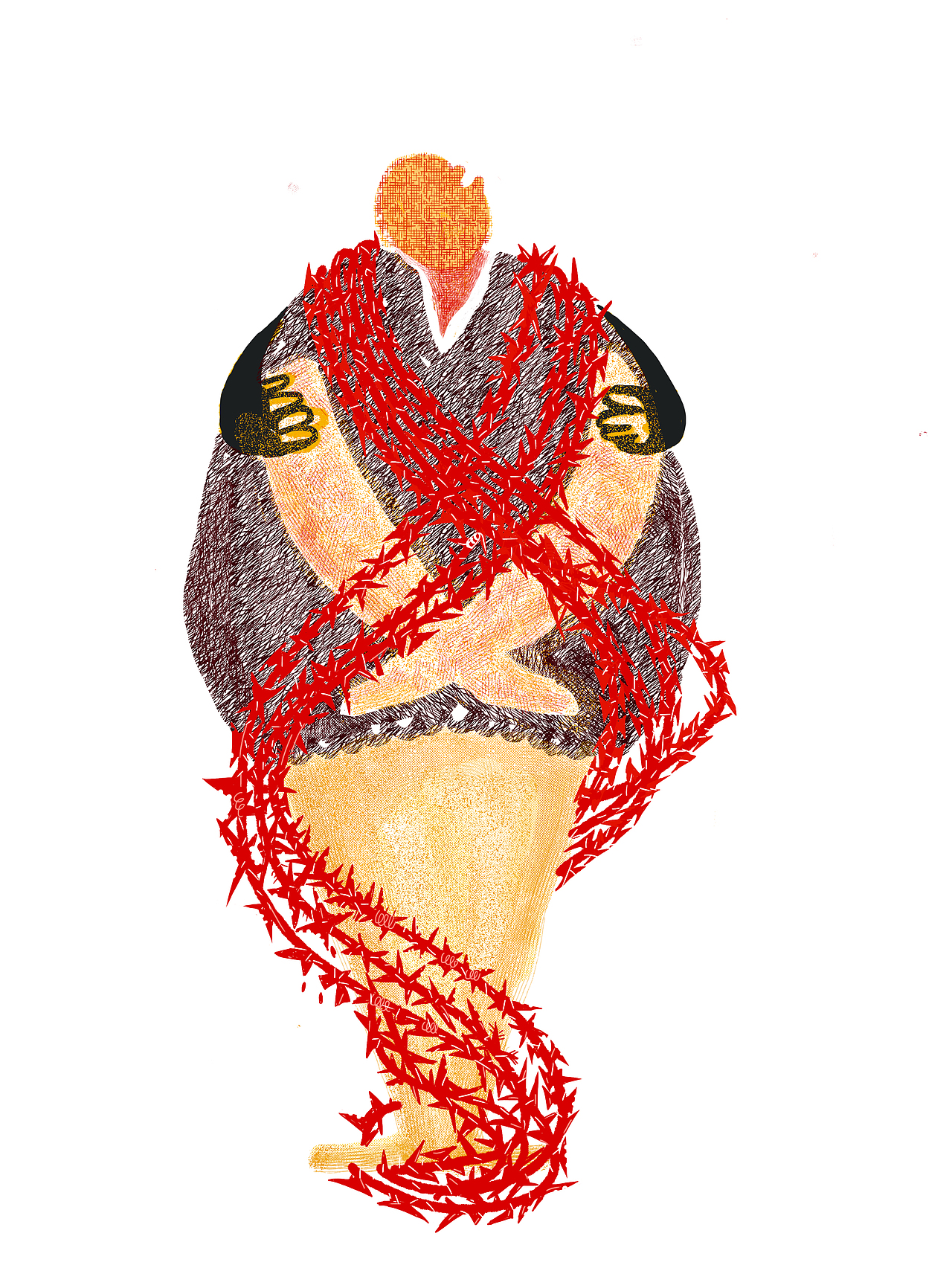 束缚的人（图ZMjY3NjE5MTA4） - 商业插画 - 站酷设计师马小畫原创素材 - 站酷ZCOOL