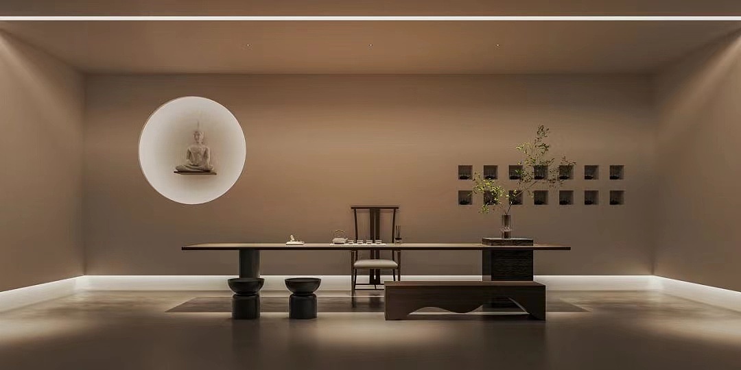 禅与茶 寺庙里的茶室