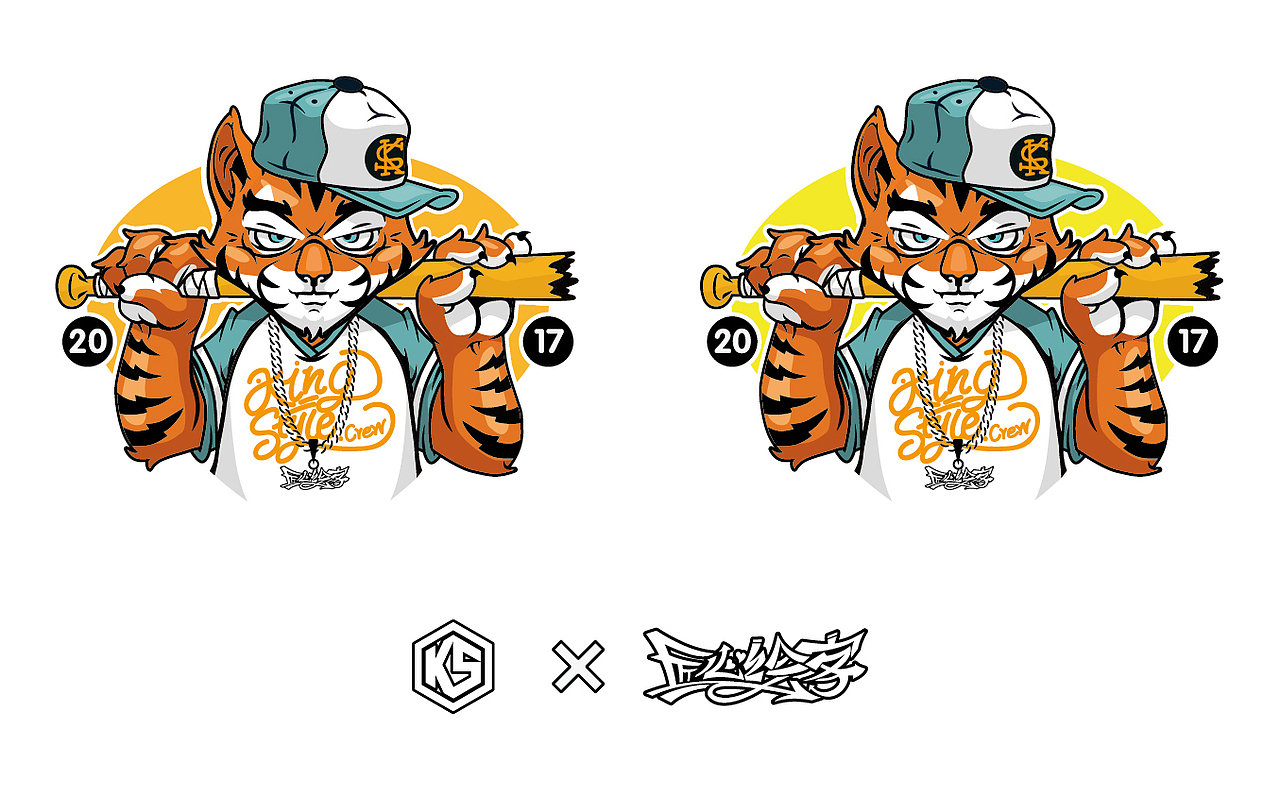 嘻哈大虎（图ZOTA3ODczNjA=） - 商业插画 - 站酷设计师鹿晴英大人原创素材 - 站酷ZCOOL